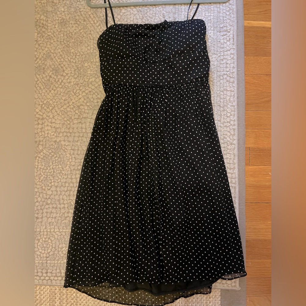 Strapless J.Crew polka-dot dress